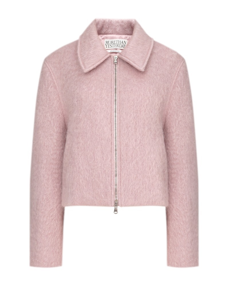 Brushed Mohair Zip-Up Blouson (Pink) ATELIER EDITION 
