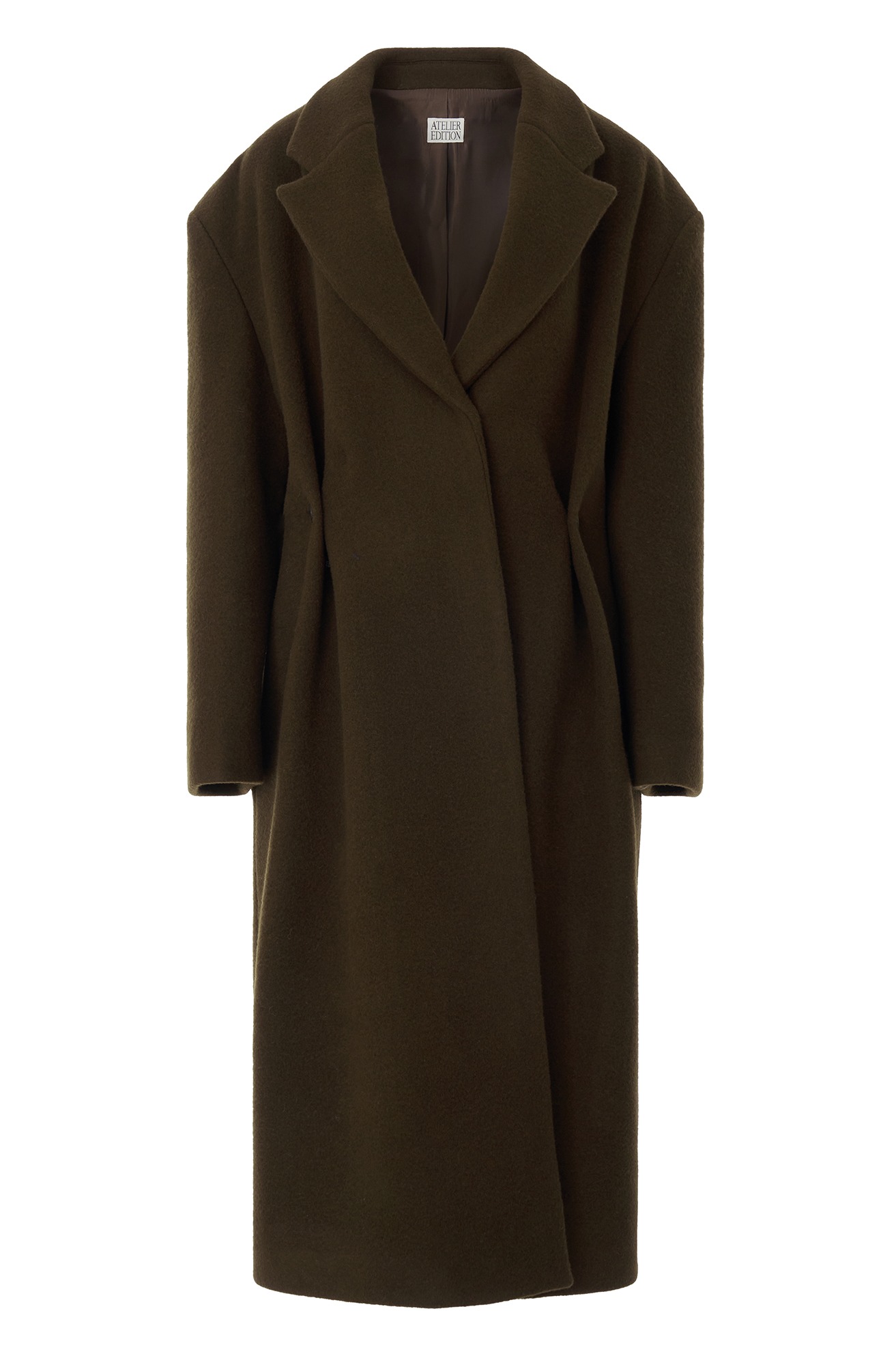 Curved Line Oversized Coat (Brown)